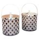 Pair of Vintage Cut Crystal Biscuit Boxes / Ice Buckets with Silver-Plated Lids
