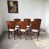 Set 6 chaises art déco chêne 1940