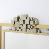 “Boizot” model mirror in brass, varnished finish. Contemporary.