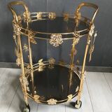 Table d'Appoint Vintage Desserte Pierres de Verre Fumé