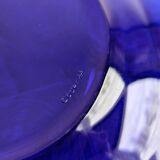 Service of 6 large vintage cobalt blue glass plates by Codec.
