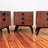 Czechoslovakian Nightstands by J. Halabala for UP Závody, 1950s, Set of 3