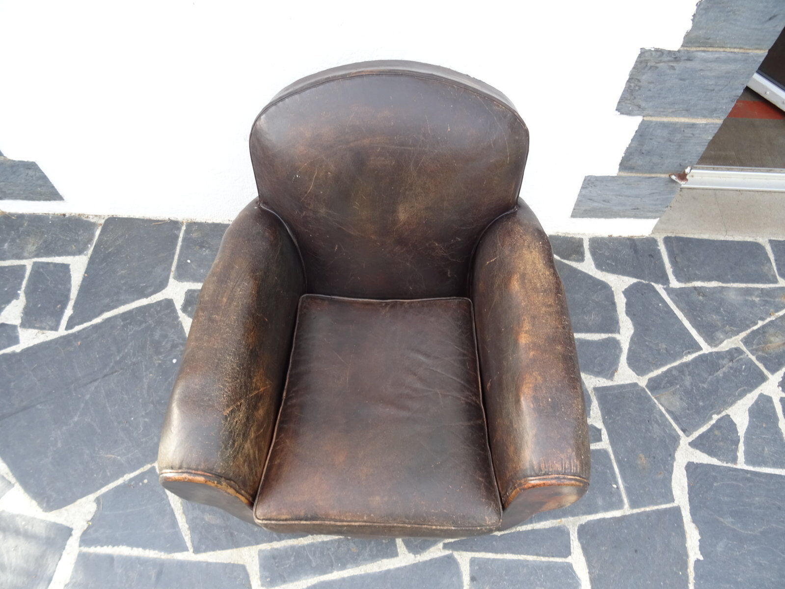 30s leather club armchair