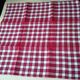 6 red and white cotton vintage napkins