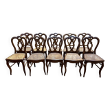 Set of 10 caned chairs from the Louis Philippe period.