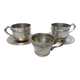 Tableware, set of three silver-plated tea cups, early 20th century