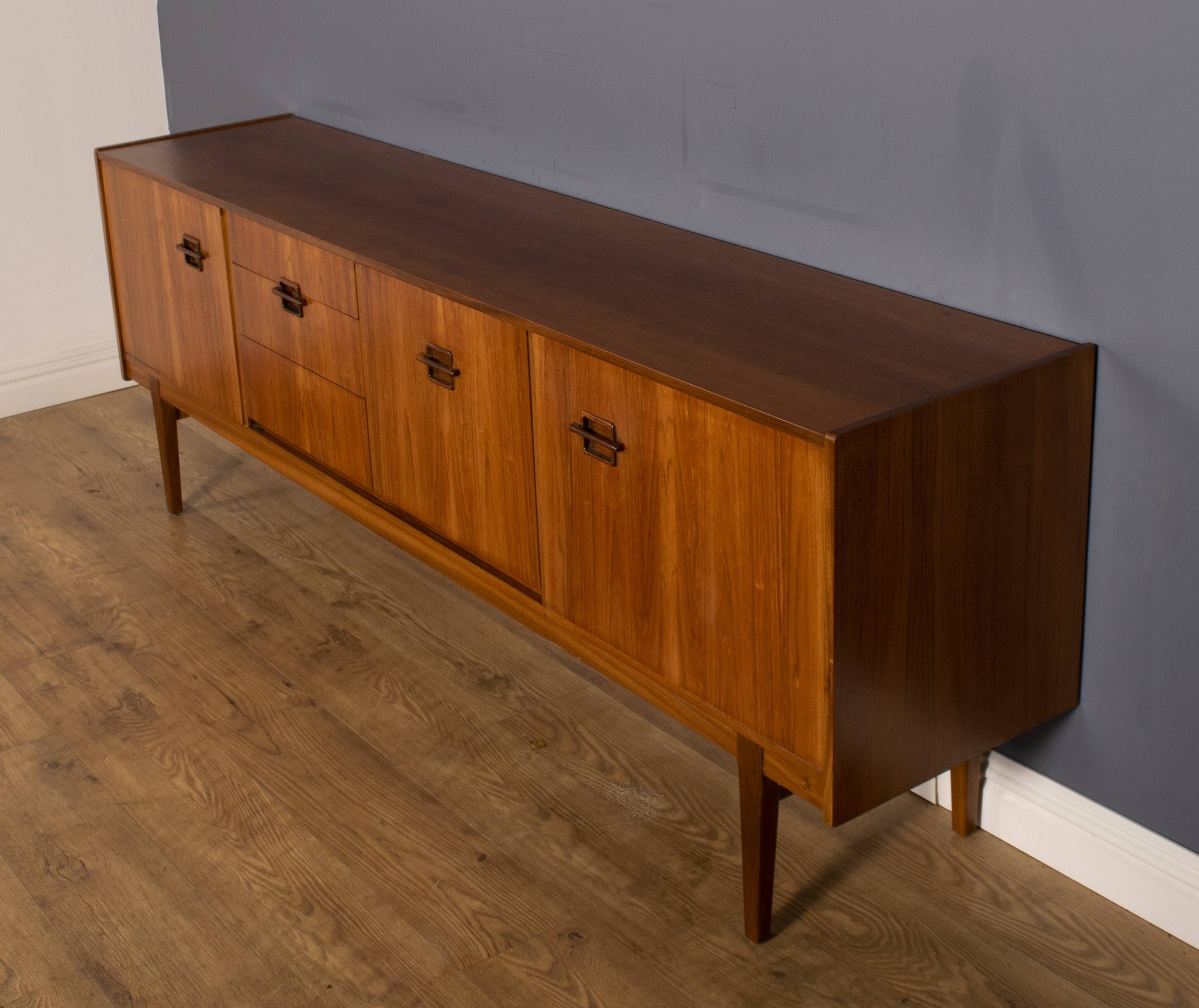 Restored 1960s Retro Long Nathan Corinthian Teak & Rosewood Sideboard