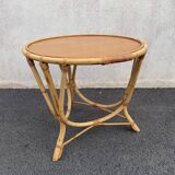 Vintage rattan roundtable
