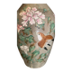 Antique Japanese vase in ceramic with floral and bird decoration, 19th century.
