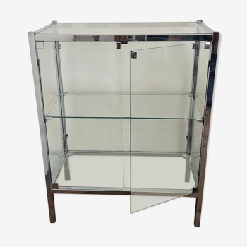 Glass and chrome steel display case