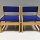 Brio children's chairs in light wood with blue lacquered seat and backrest
