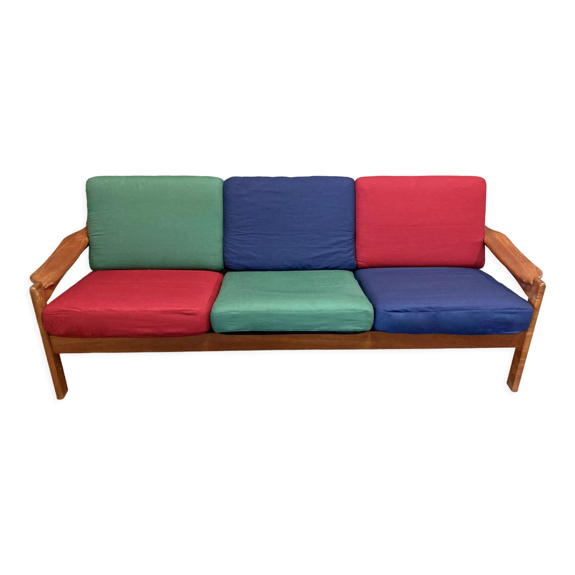 Sofa 3 places Scandinavian design colors 1950