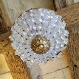 Crystal pendeloques basket ceiling light