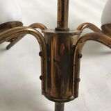 Glass and gilded brass chandelier