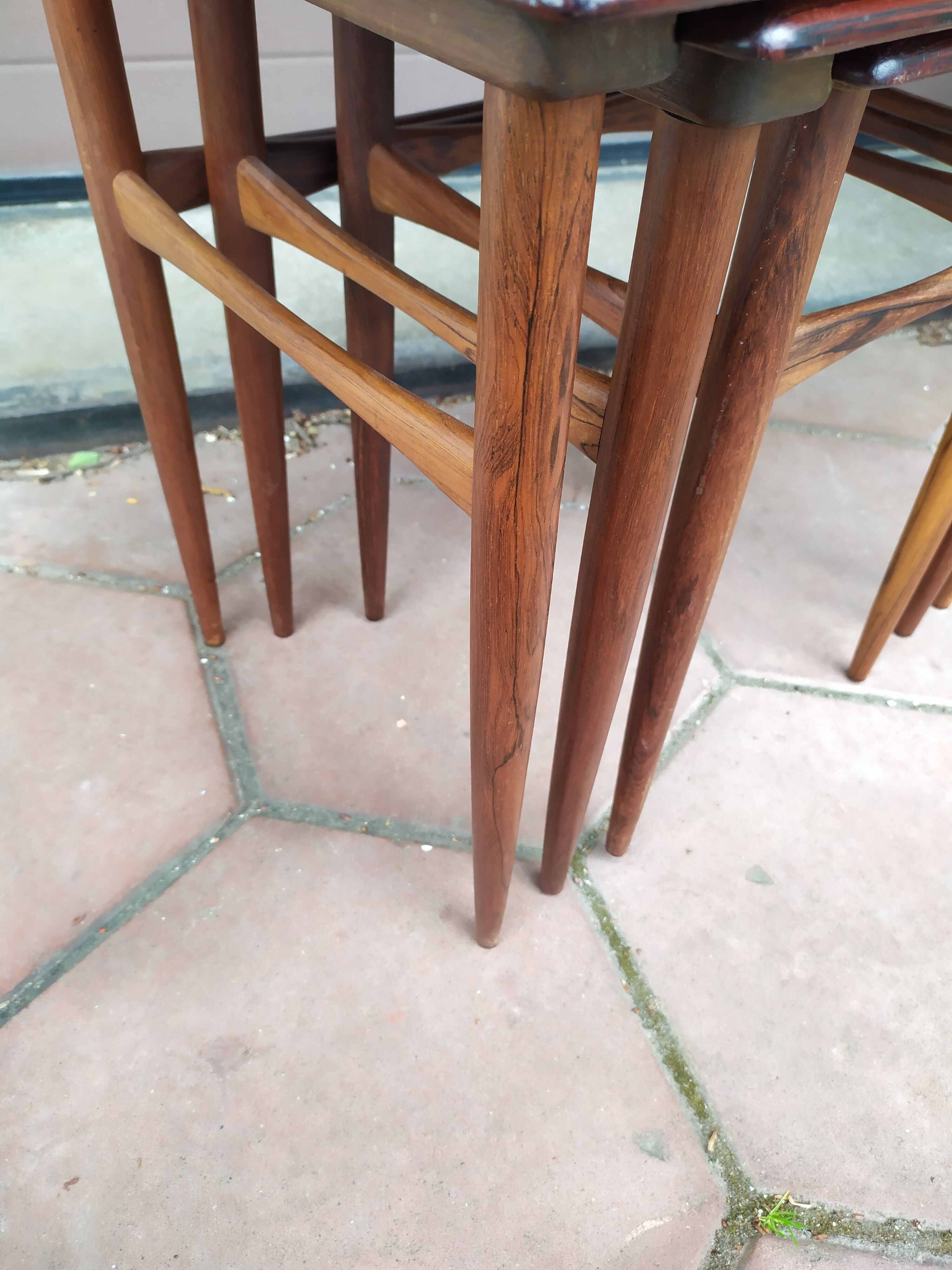 Nesting tables in rosewood, mid-1960s Denmark