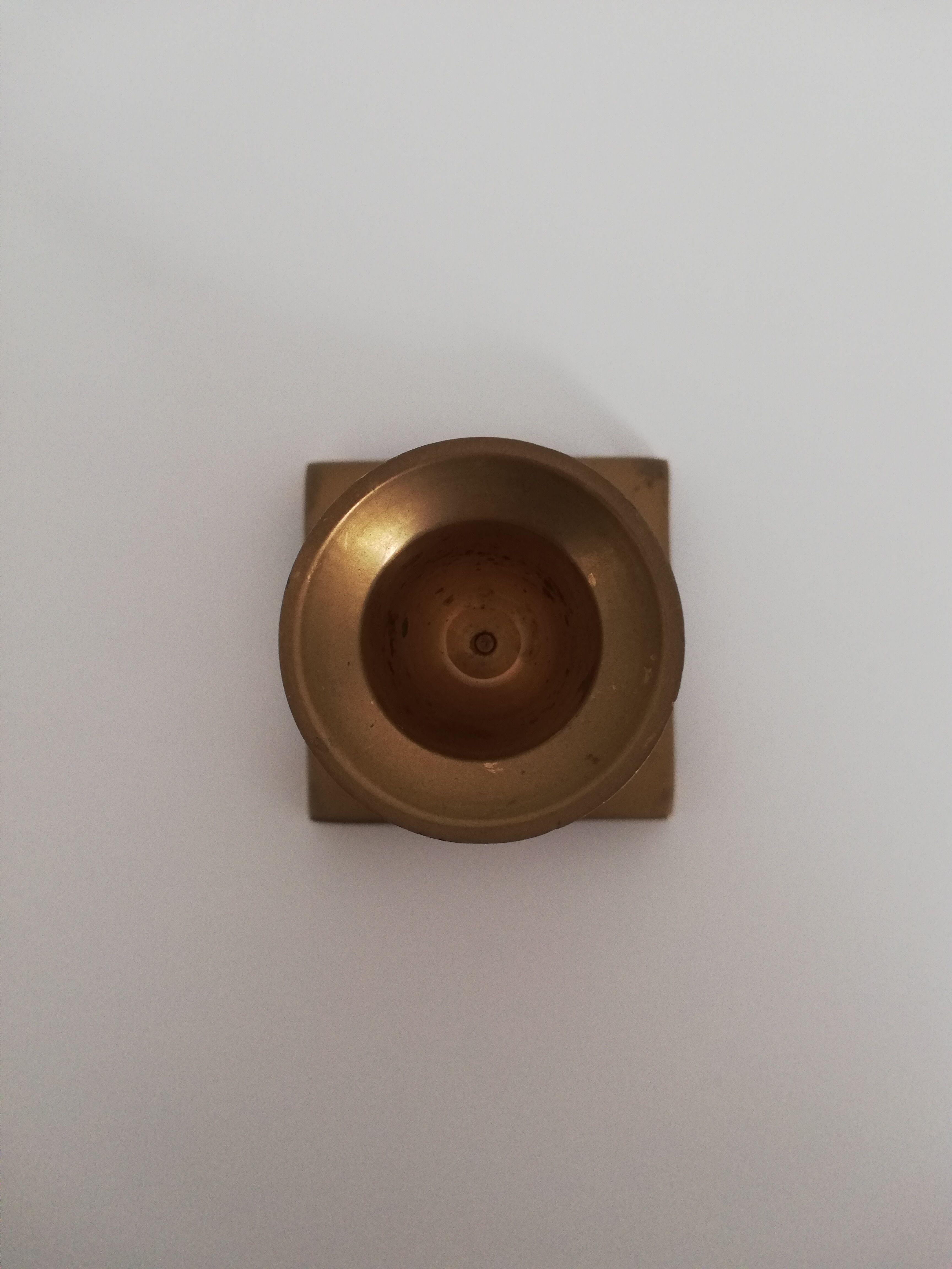 Vintage brass candle holder square base