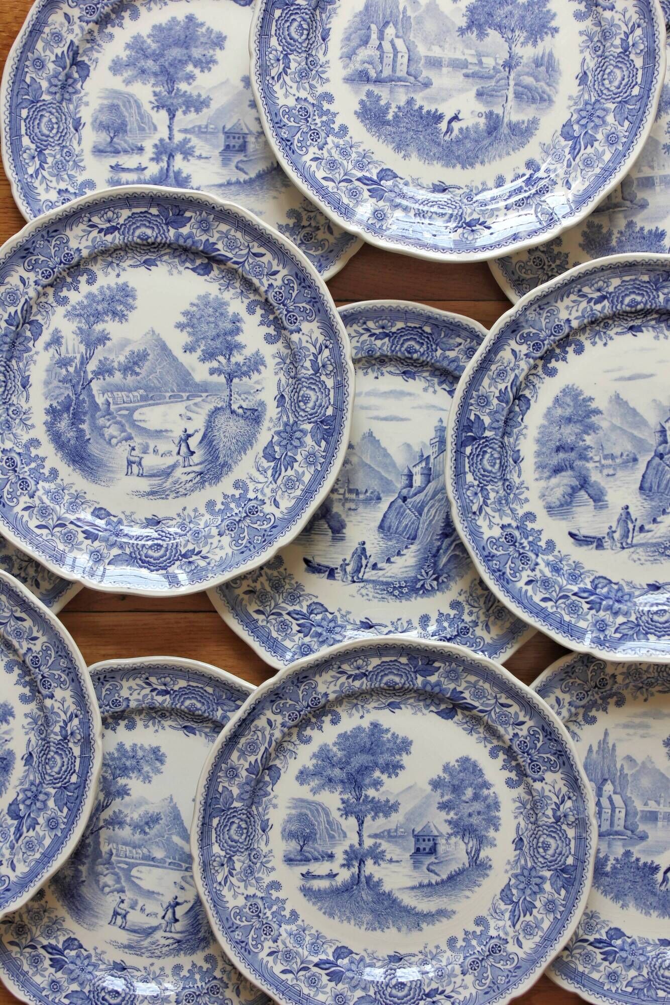12 dessert plates in earthenware "Burgenland" Villeroy and vintage Boch