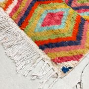 Moroccan Berber rug Boujaad with multicolored diamonds 336x82cm