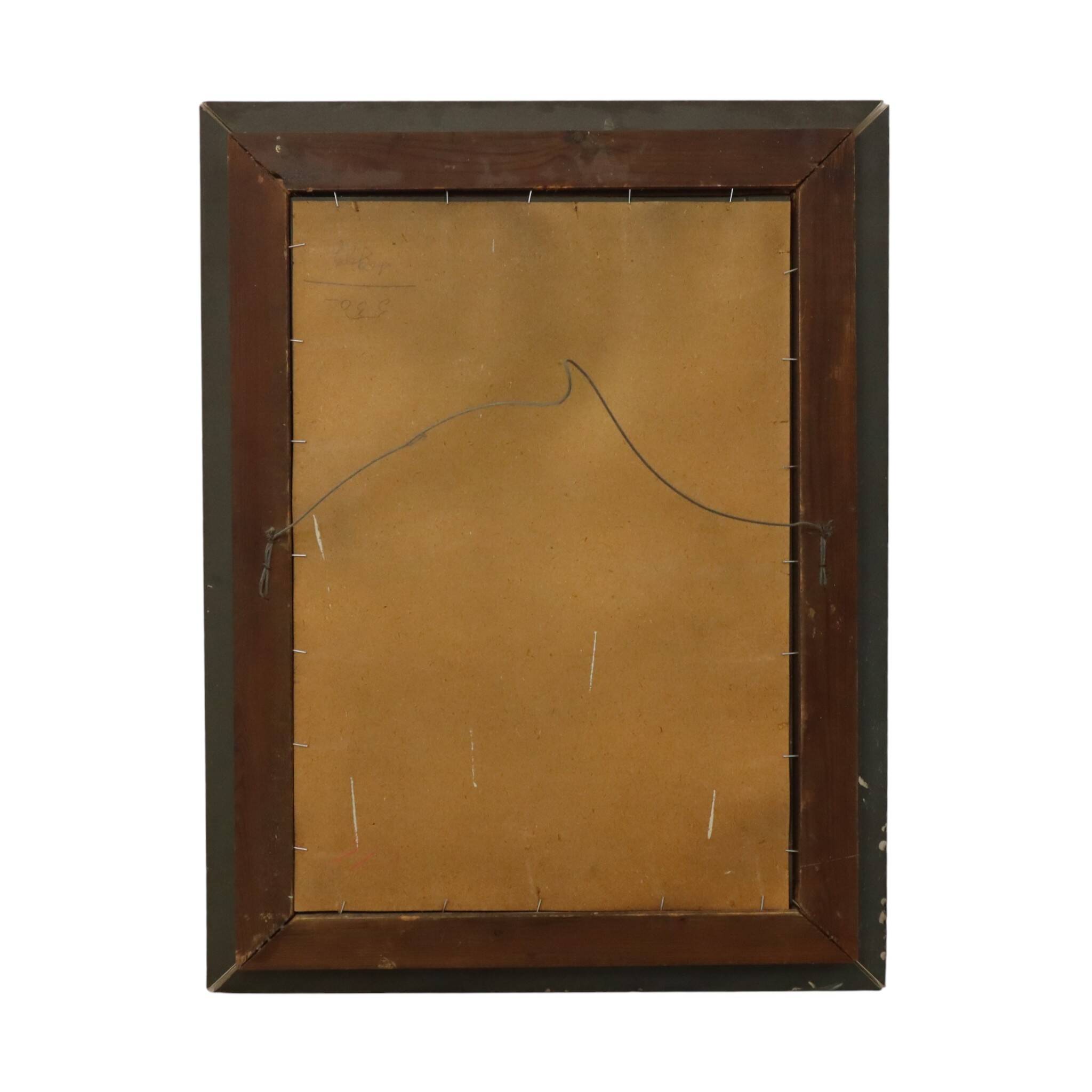 Large Venetian mirror, pink glass with engraved flowers, 77 cm