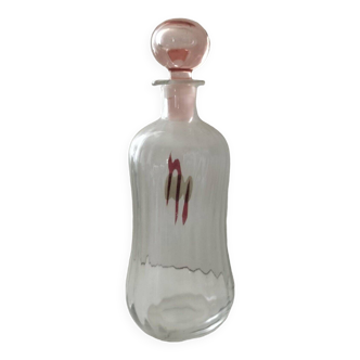 Carafe bottle Cristalerie Hartzviller pink