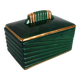 Art deco candy box in green porcelain Letalle, St Clément