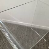 Duo of pull-out tables in plexiglass 70s