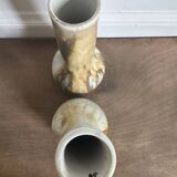 Set of two flamed stoneware vases