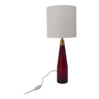 Scandinavian lamp in red glass Kastrup Denmark 1960