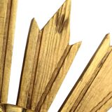 Vintage Wooden Sunburst Sun Mirror Convex France 51cm