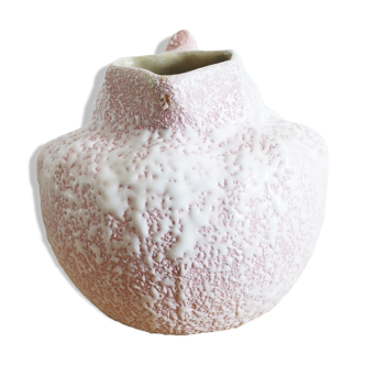 Art Nouveau ceramic pitcher with lava stone look