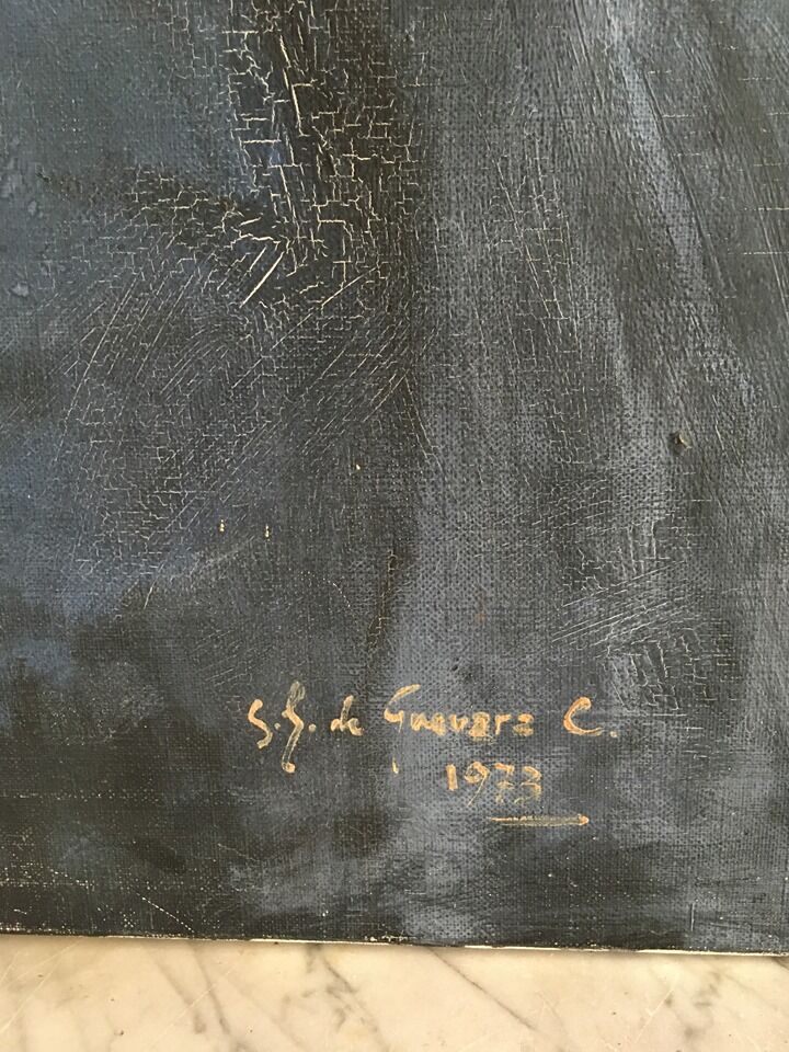 Portrait in oil on canvas