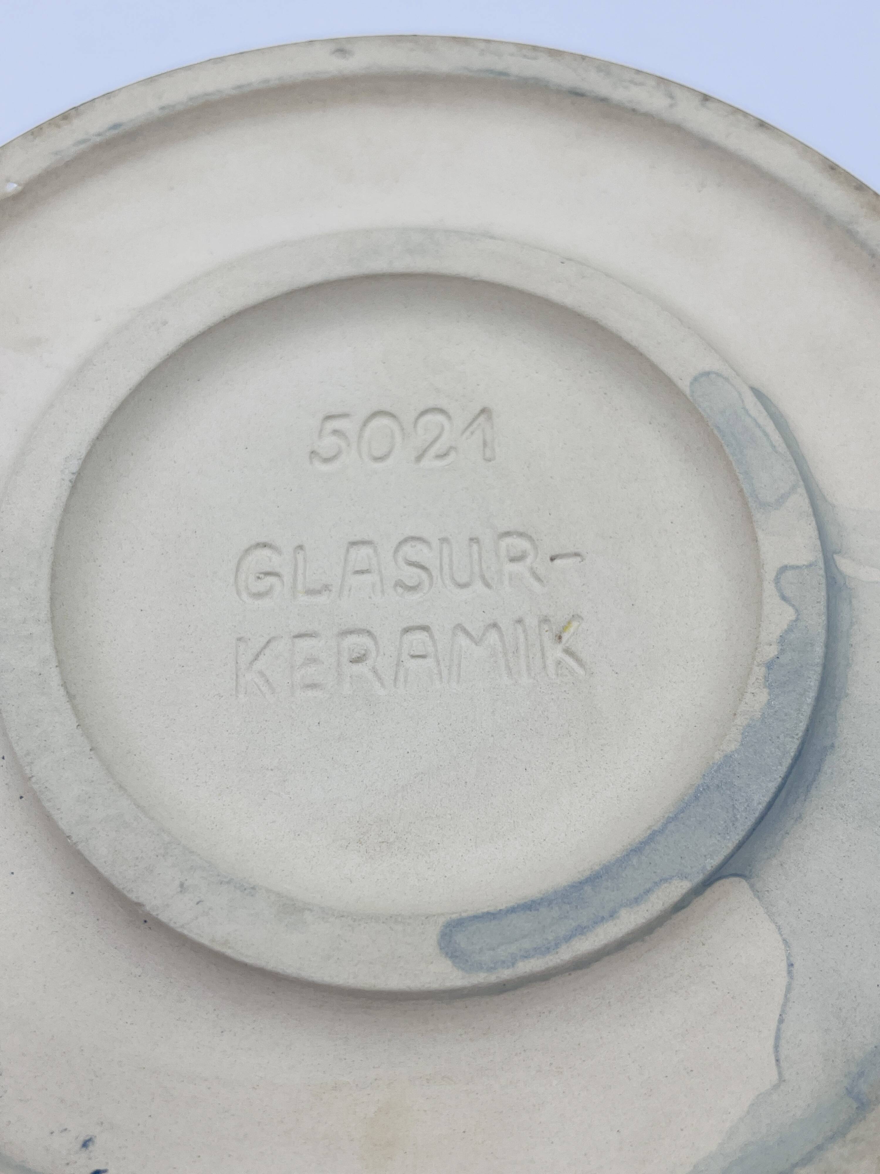 Vintage blue glazed ceramic gratin dish from the 1970s.