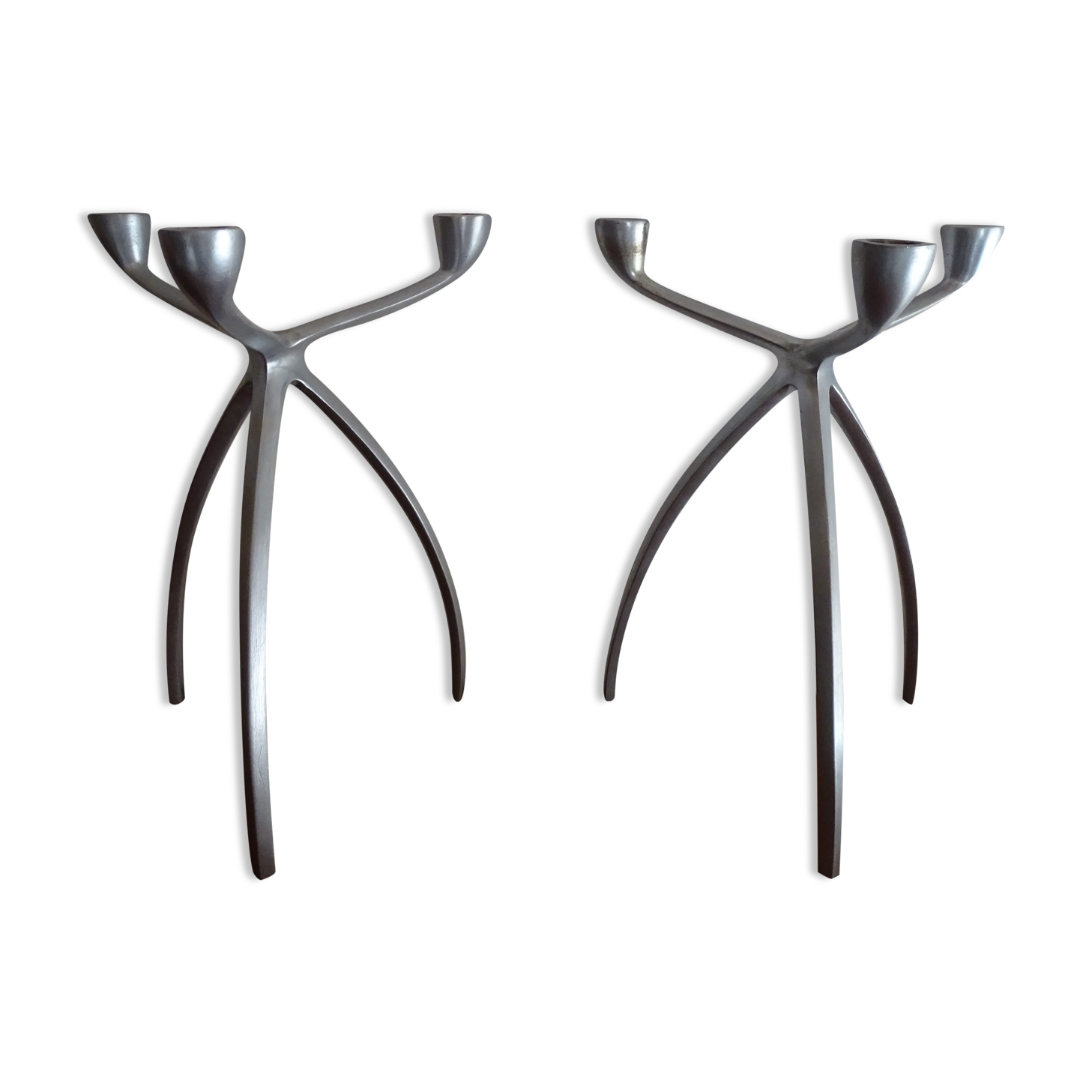 Pair of candlestick candlesticks design 3 metal lights