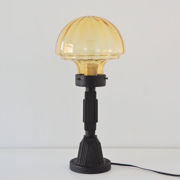Ancienne lampe Art Déco fer forgé 1920 vintage