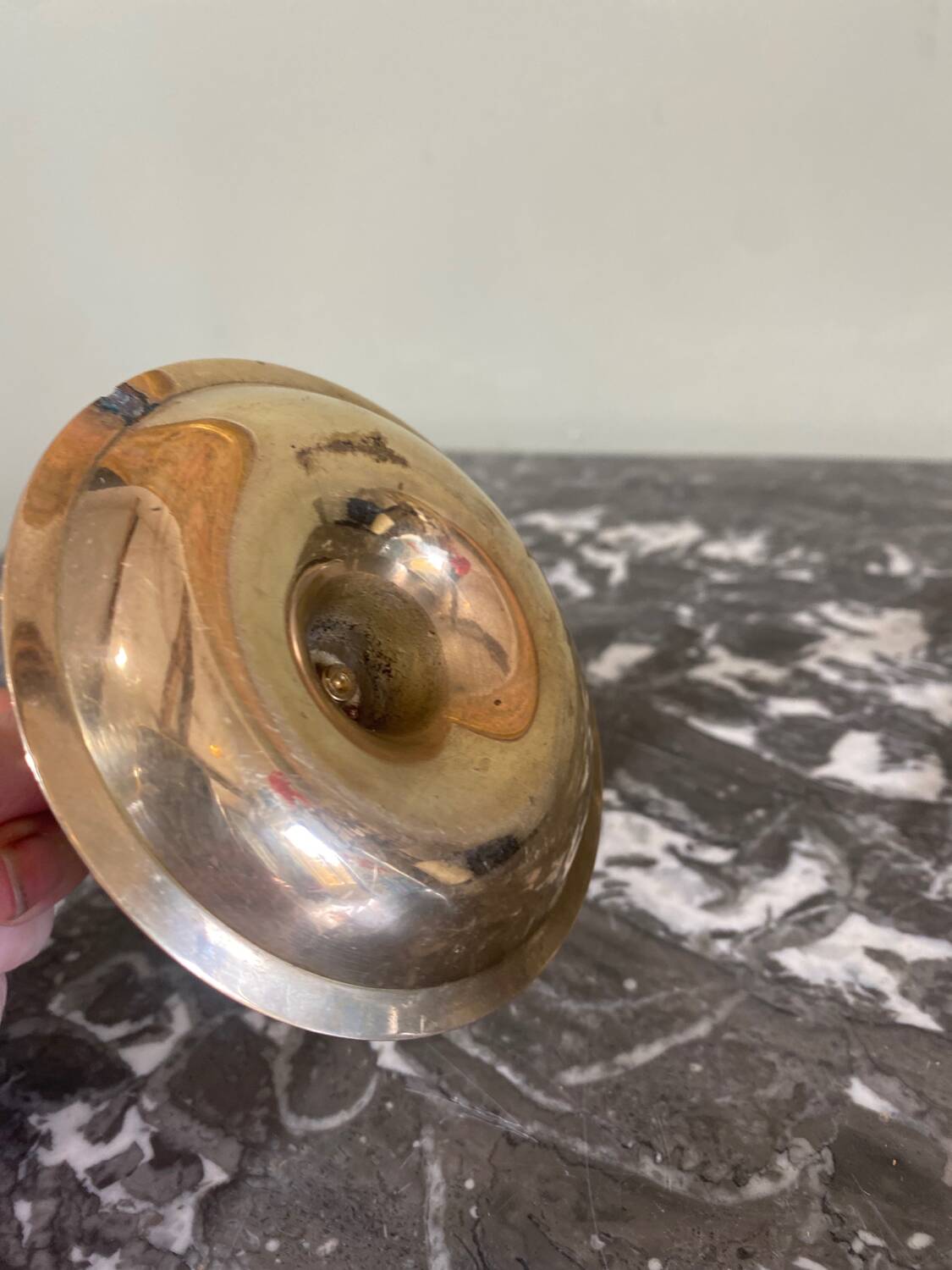 Enameled brass candle holder