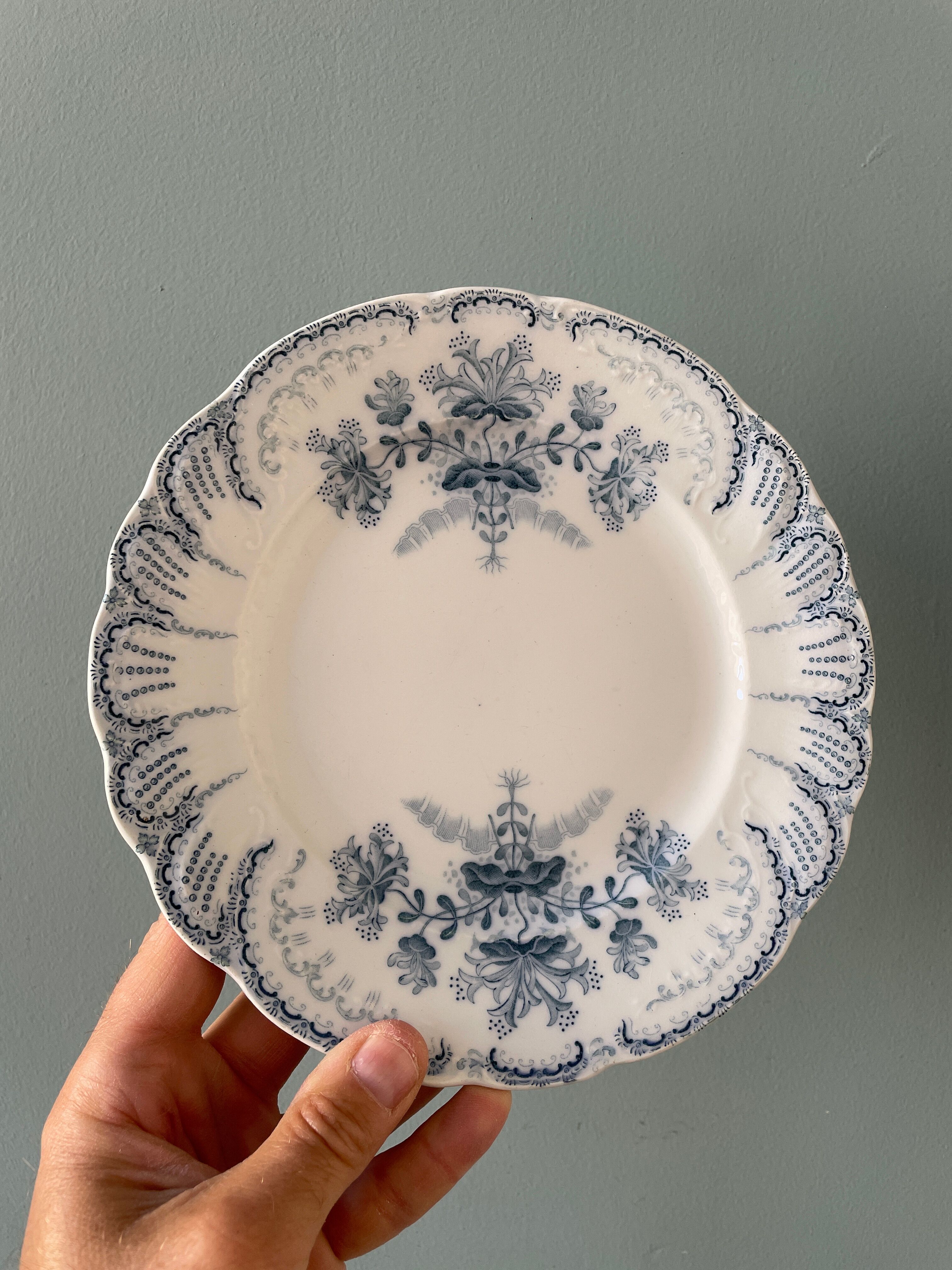 Set of 7 plates Terre de Fer XIXth mismatched