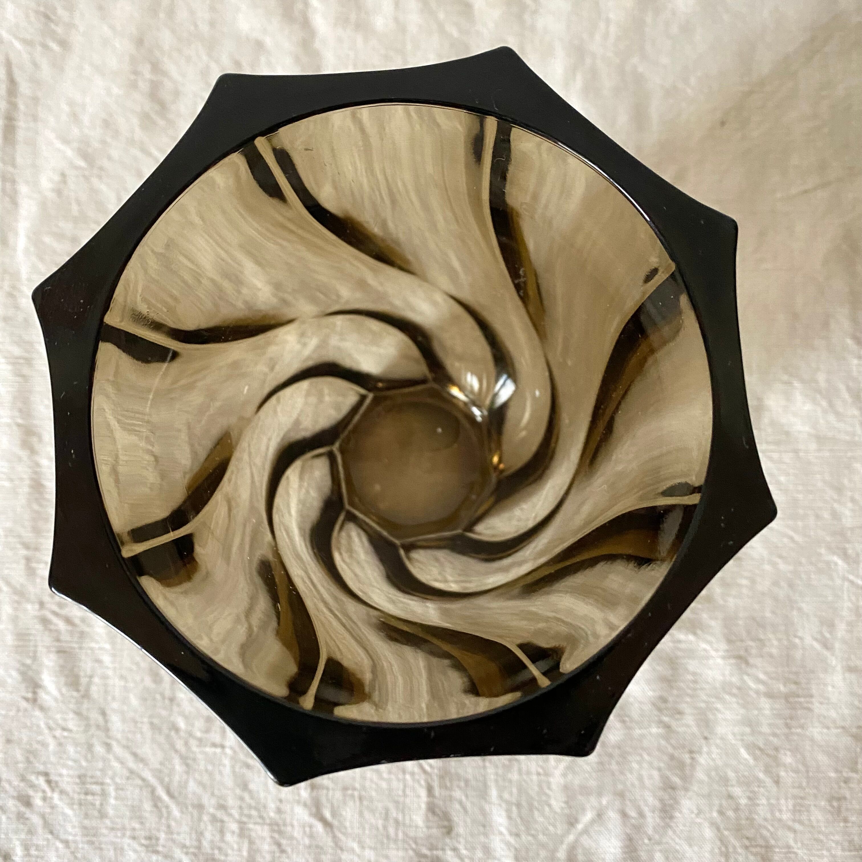 Vintage smoked glass vases