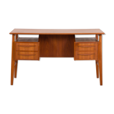 Gunnar Nielsen for Tibergaard teak desk with bar cabinet Denmark 1960s