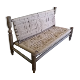 Banquette en corde dans le goût d'Audoux-minet, 1960