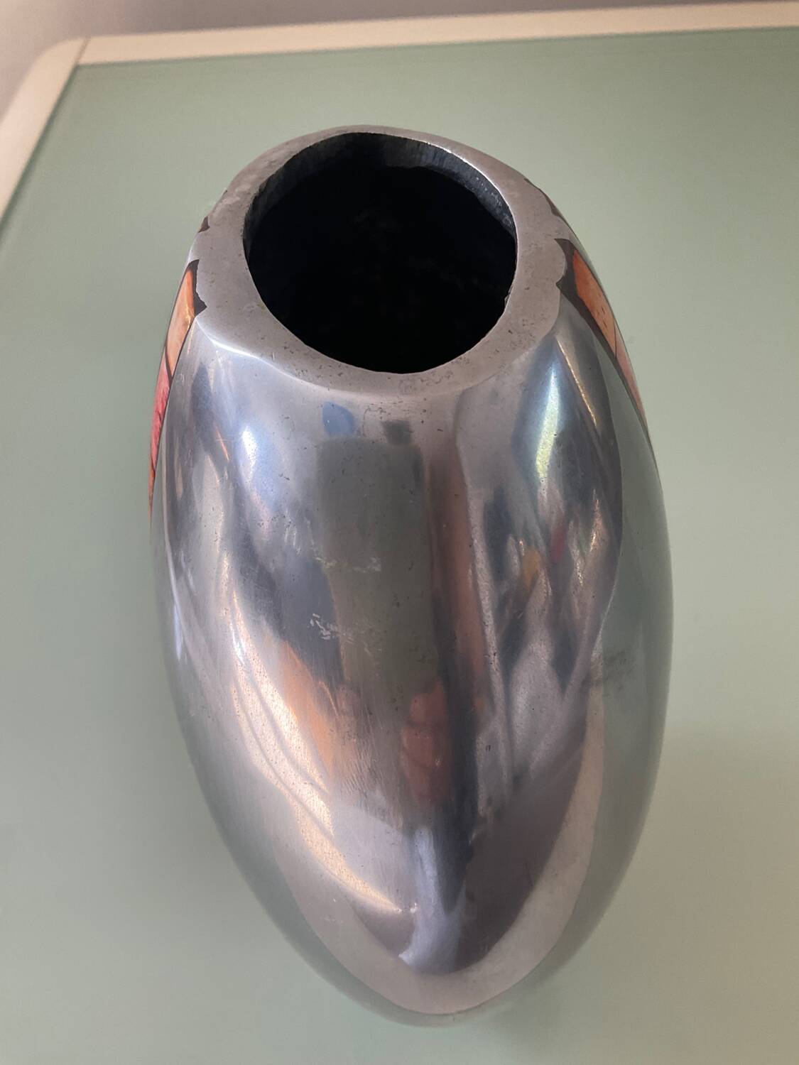 Aluminum vase from the 70s