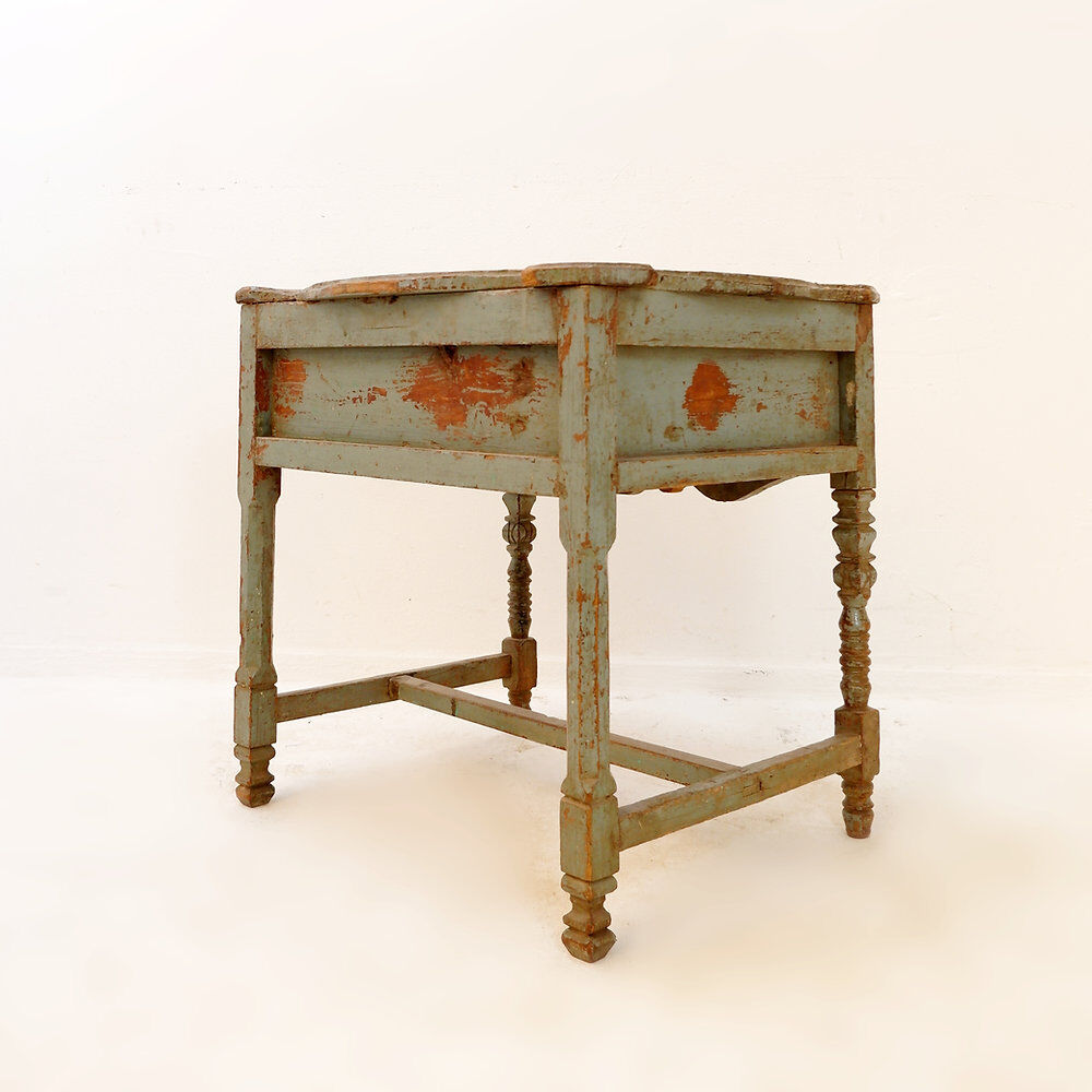 Side table with 2 drawers in patinated wood - 20th century