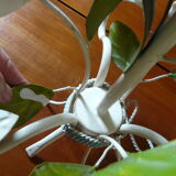 Lustre métal bouquet de fleurs bleues années 70