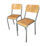 Suite de 4 chaises d'écoliers