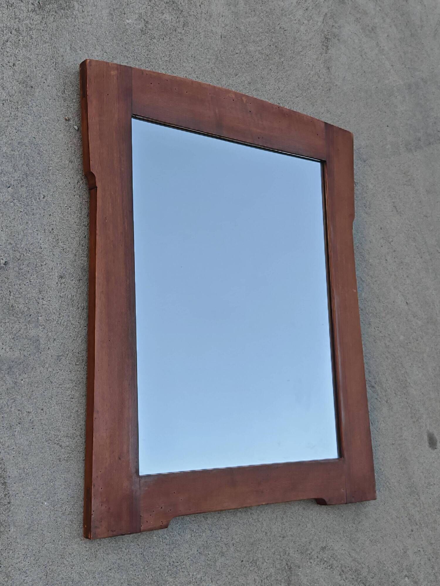 Art Nouveau wall mirror Vienna Secession in walnut frame