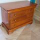 Cherry wood ogee chest of drawers - 4 drawers - 80s - long chest of drawers - Louis Philippe style