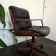 Kiruna executive chair by Luigi Vaghi (1975) – Black leather and tec
