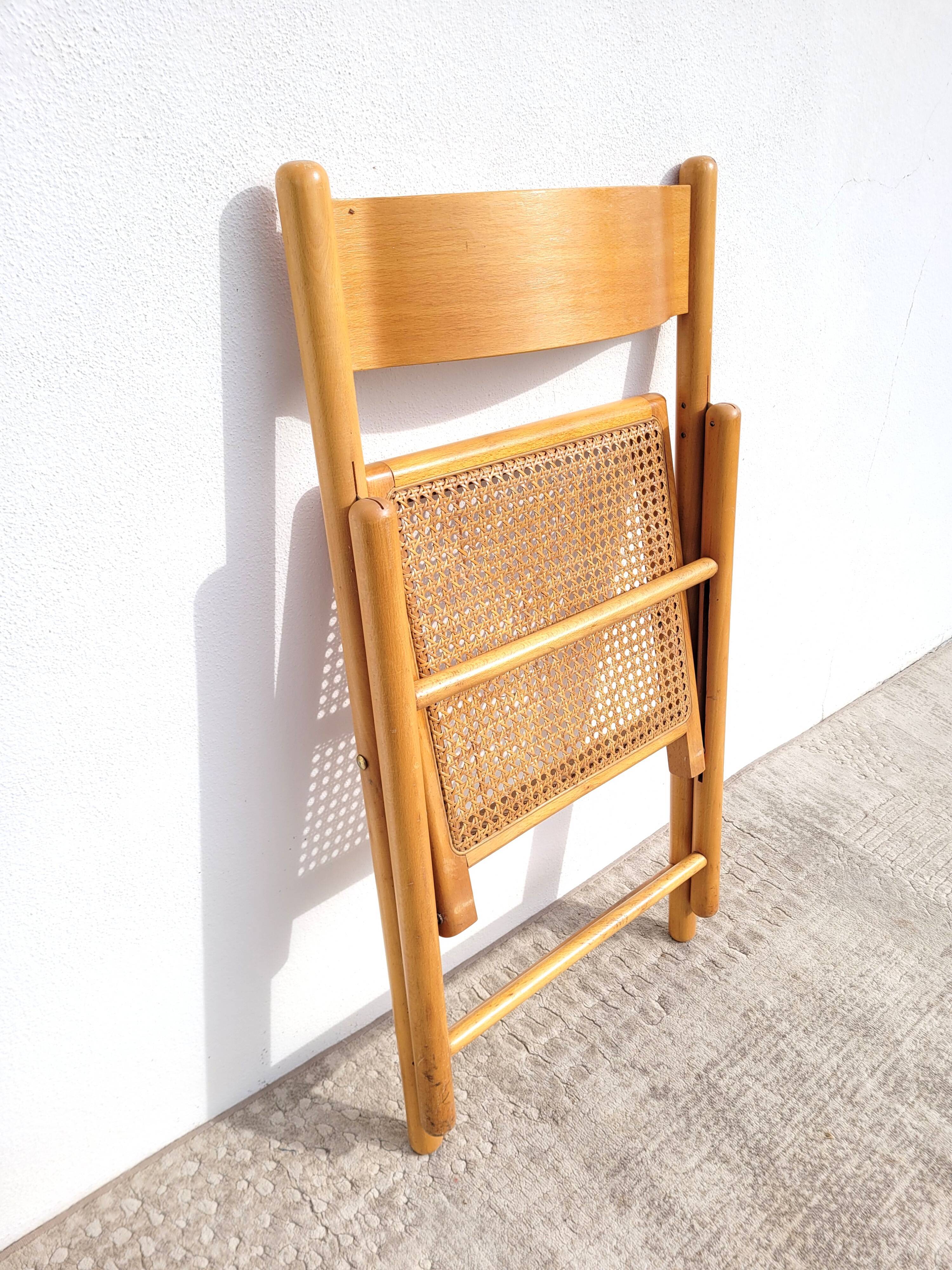 Folding chair vintage cannage 1970