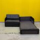 De Sede DS-76 Modular 2-Seater Sofa / Sofa Bed – Black Leather (1970s)