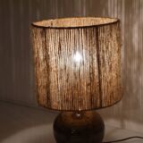 Pyrite stone lamp with rope, 1960