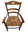 wooden armchair seat paid stained cherry